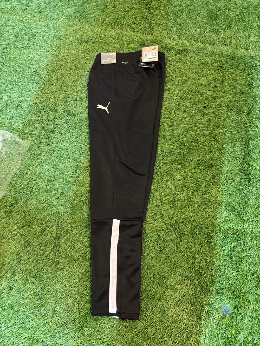 Puma Black Joggers with White Side Stripe